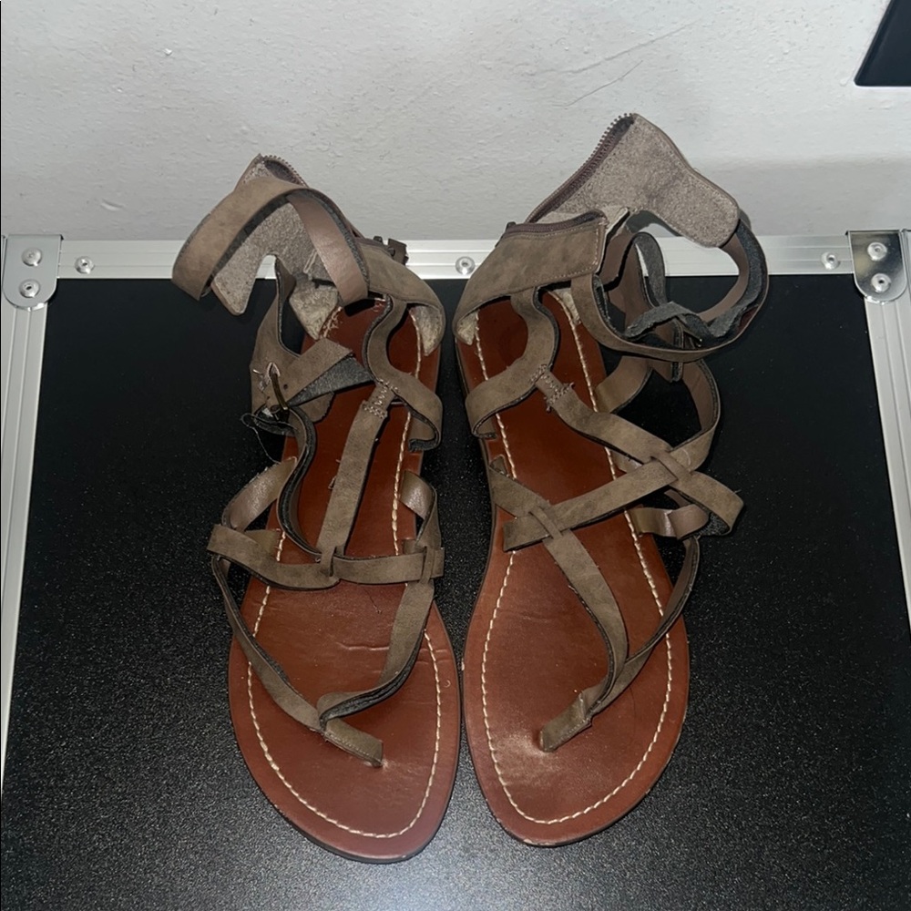 Brown Gladiator Sandals with Intricate Straps